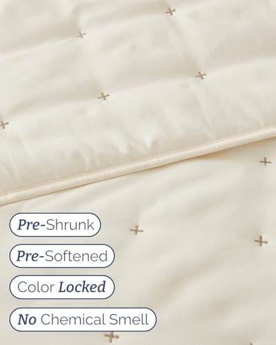 Image of Quilts King Size - Bedspread for King Size - Lightweight Comforter Set - Quilt Bedding Set for All-Seasons - Ultra Soft, Breathable & Comfy - Summer Coverlet with 2 Pillow Shams - 106 inch x 96 inch, Cream