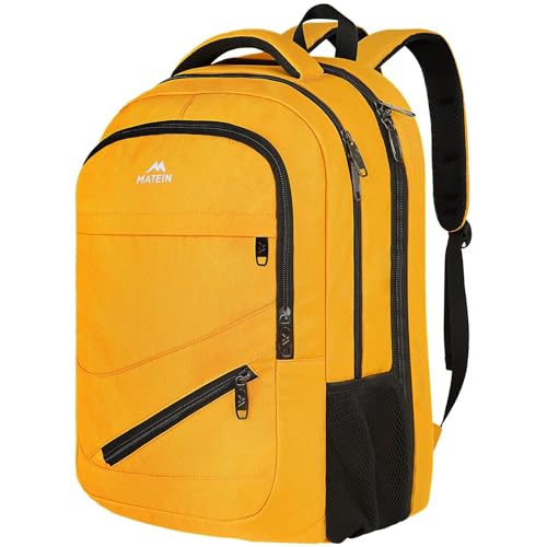 Image of MATEIN 17 Inch Travel Backpack, Water Resistant Commute Work Carryon Bag with Anti Theft Pocket & Luggage Sleeve, Fashion Large College Laptop Daypck, Warm Gifts Backpack for Men Women