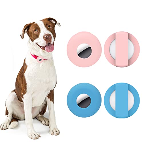 SOARFLY Collar de Perro de Silicona Airtag, 2pcs Soporte de Silicona para Collar de Perro Airtag 2021, Funda Retráctil Ligera e Impermeable para Perros y Gatos Cover