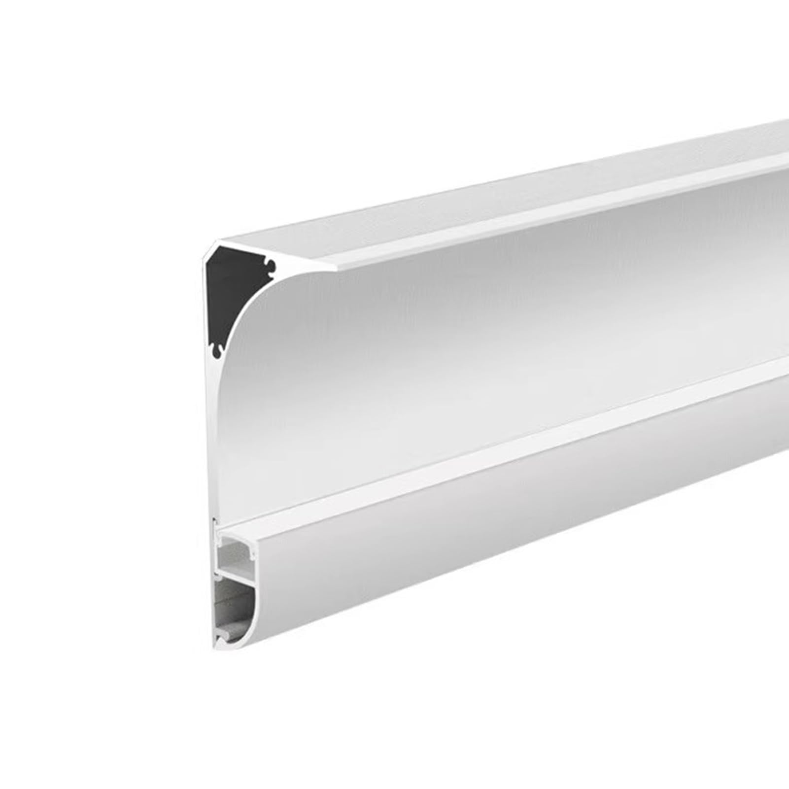 Llpsmeng-EU LED Light Strip Aluminum Baseboard, White Decorative Indirect Lighting Crown Molding, LED Diffuser Channel Skirting Line for Wall/Ceiling Edge(5.5m)