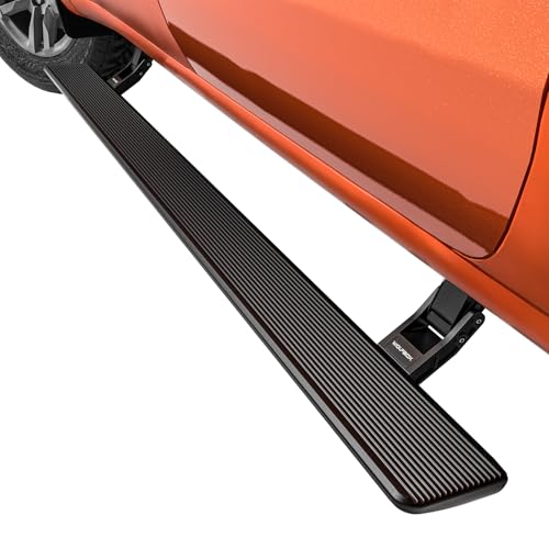 WOLFBOX Power Running Boards for 2015-2020 F150 & 2017-2019 F250/F350/F450/F550 Supercrew Cab, Automatic Electric Retractable Side Steps with LED Ligh