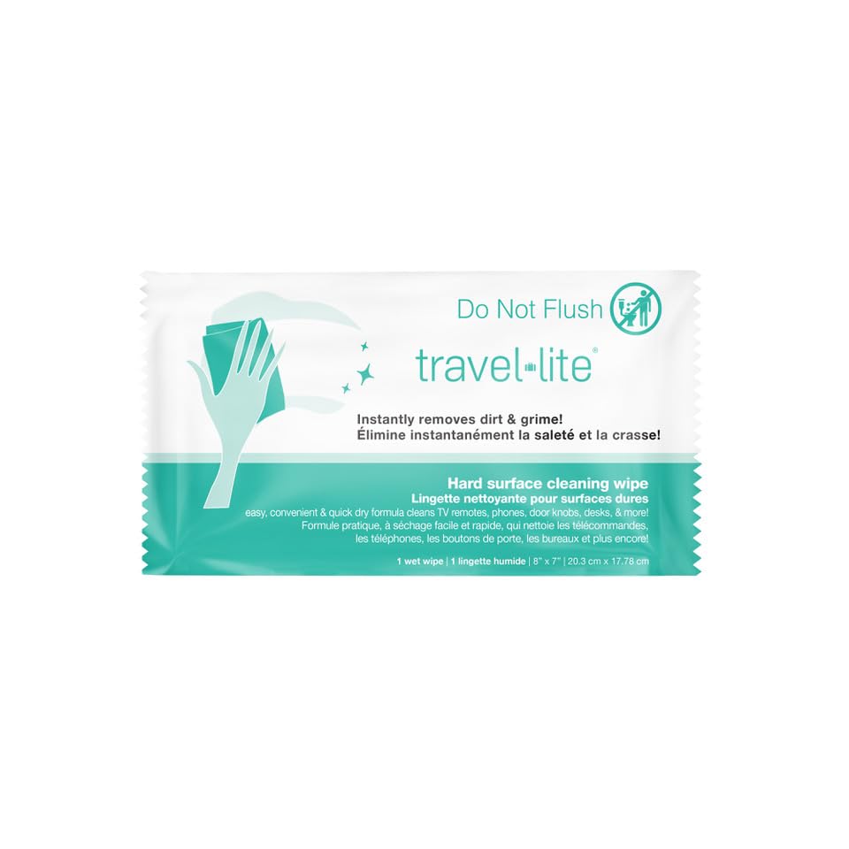 LA Fresh Wipe Away Hard Surface Cleaning Wipes Pack of 50 Individually Wrapped 7x6 Wipes