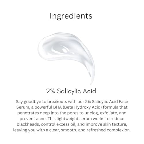 Image of khadi 2% Salicylic Acid Face Serum for Active Acne, Oil Control, Blackhead Removal, Pore Minimizing BHA Serum for Oily & Acne-Prone Skin, 30ml
