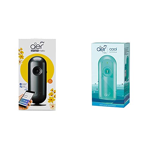 Image of Godrej aer Smart Matic - Bluetooth Enabled Automatic Air Freshener Kit, Alive 225Ml (134Gm & Automatic Air Freshener Spray Kit With Flexi Control - Cool Surf Blue (225 Ml)