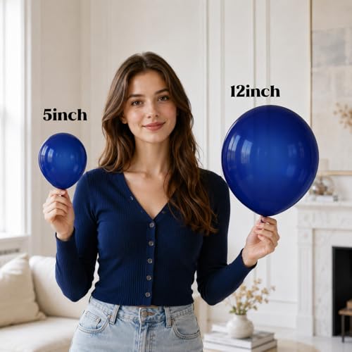 Image of Togvu Navy Blue Balloons, 50Pack 5 Inch Small Mini Dark Blue Latex Party Balloons for Birthday Graduation Retirement Sports Bachelorette Party Decorations Supplies
