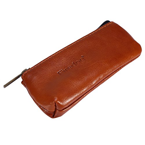 Preisvergleich Produktbild Asixx Tragbar Tabaktasche, Leder Tabakbeutel mit Reißverschluss für Drehtabak Zigarettenetui für Damen und Herren, 11 x 5 cm Braun