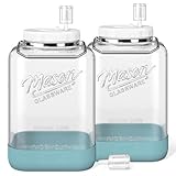2 Pack Large Fermentation Jars with Airlock, 2 Gallon Glass Jar with Airtight Lid-Wide Mouth Mason Jar with Handle and Non-slip Base for Mead Making & Kombucha Starter, Pickle Jar, Kimchi Containers
