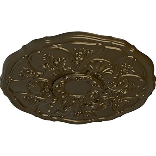 Image of Ekena Millwork CM22CNBRS 22 OD x 1 1 /2 P Cornelia Ceiling Medallion fits Canopies up to 4 inch, Brass