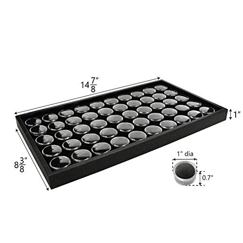 Ikee-Design-Black-Foam-Gem-Jars-Showcase-Stackable-Display-Tray-for-Collectibles-Home-Organization-Storage-Box-with-50-Gemstones-and-Bead-Storage-Jars