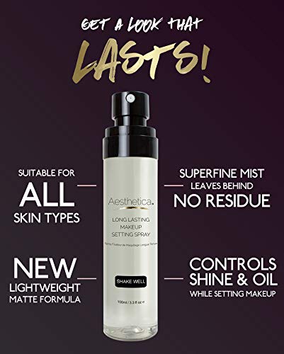 Aesthetica Long Lasting Makeup Setting Spray - Invisible Matte Setting and Finishing Spray with a Weightless Feel - All Day Wear