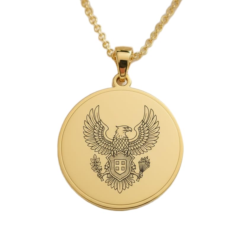 Pendentif aigle gravé or et argent 925 LKBEADS artisanat d'art