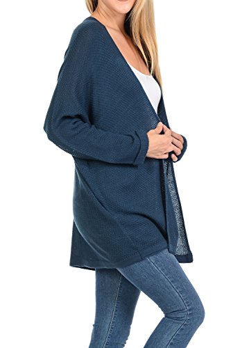 Auliné Collection Women's Casual Open Front Loose Drape Knit Cardigan Sweater2