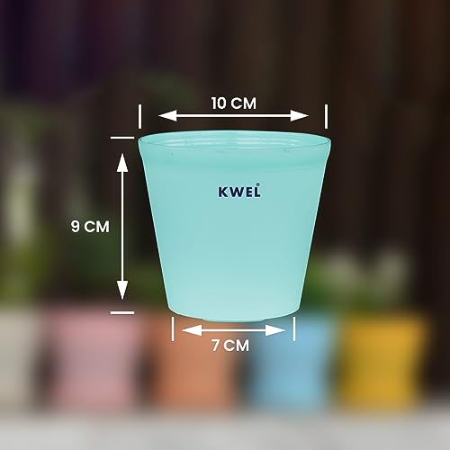 Image of KWEL N Pot for Home Garden Planters for Outdoor Balcony and Nursery Flower Planting Pots Aqua Green Color 4 Inches Pack of 24