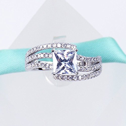 1Carat Princess Cut Simulated Diamond, 925 Sterling Silver Ring, Cubic Zirconia Stone, Daily Ring, Engagement Ring, Promise Ring, Women