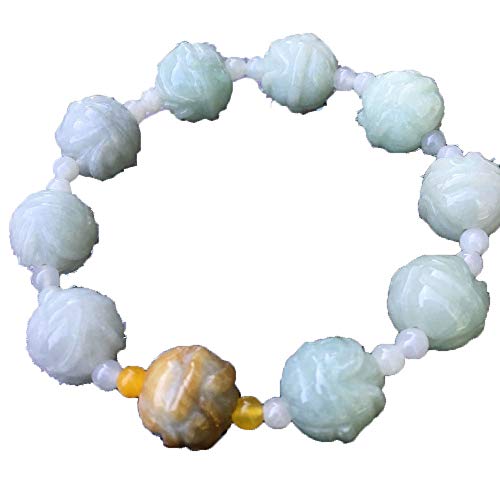 Jade vert bracelet perles sculptées 100% naturel cadeau idéal femme