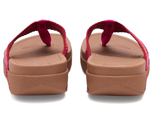 Image of FitFlop, Womens Surfa Stripe-Webbing Toe-Post Sandals, Fuchsia Rush Mix, 8.5, Medium
