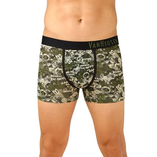 Image of Van Heusen Men's Cotton Trunk - Pack of 1 | Contoured pouch for support | Antibacterial Briefs | Sweat Absorbant | Moistue Wicking | Breathable Everyday Underwear | Long Lasting Color| Fun Prints | Style 10051