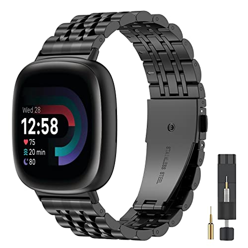 ZPJPPLX for Fitbit Versa 4/Sense 2 Metal Bands for Men Women,Compitaple with Fitbit Versa 3/Sense...