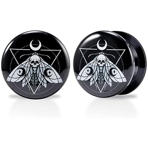 TBOSEN Insect Skull Triangle Punk Tunnel Plugs Cover