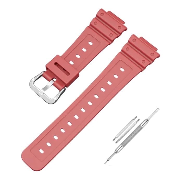 Image of Lineon 16mm Resin Soft Watch Strap Compatible With CASIO GM-2100 GA-2100 GA-2110 GA-B2100 with Tool and Pins