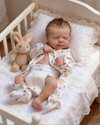 Zero Pam Realistic Reborn Baby Dolls Girls with Hair, Lifelike 18 Inch 45 CM Full Body Soft Vinyl Newborn Sleeping Toddler Girl Anatomically Correct Baby Dolls that Look Real Life Size Toys for Kids