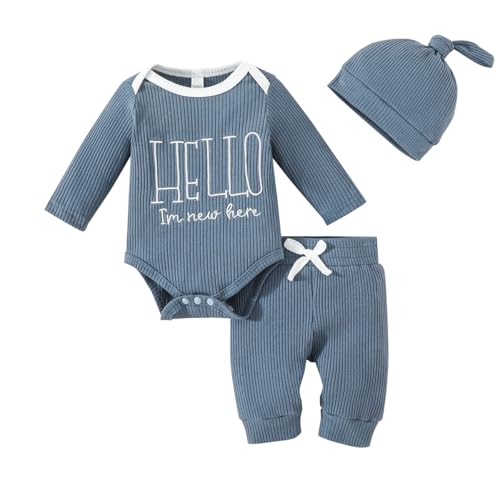 10 Best Baby Coordinated Outfits That Make Adorable Mini Fashionistas 9 Newborn Baby Boy Ribbed Long-Sleeved Romper Pants Set