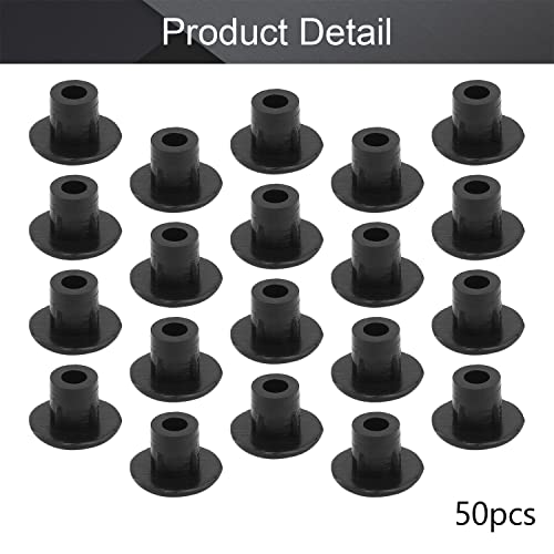 Image of MroMax 50Pcs Screw Cap Cover 3 /16inch Bottom Dia Fit for 4.5-5mm Diameter Hole Plastic Tube Cover Shelf Peg Hole Plugs for Cupboard Bookshelf Shelf Closet Cabinet Bracket Furniture Black Tone