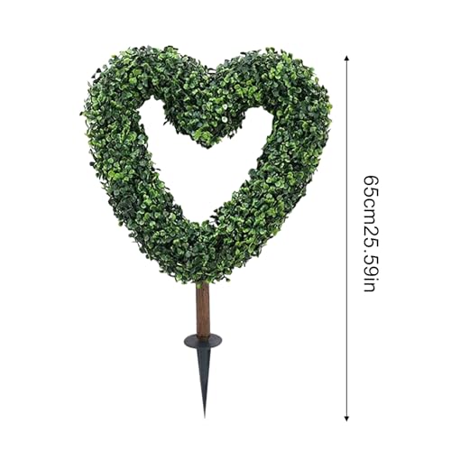 Centre de table en forme de cœur vert artificiel, le cadeau de Saint-Valentin parfait - 3