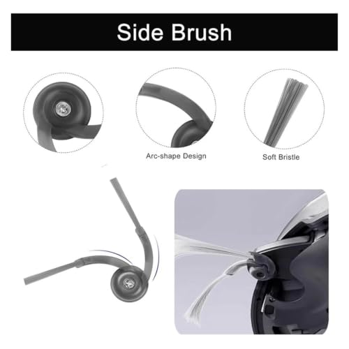Bolsa para el polvo y cepillo lateral en repuestos compatibles con Roborock 12PCS 4