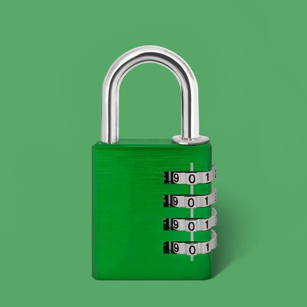 Password Padlock Digital Combination Password Lock Travel Luggage Code Padlock Suitcase Locks (Color : Blue) (Green)