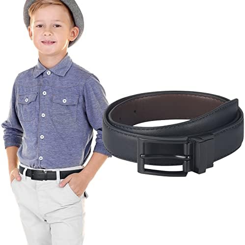 Reversible Kids Belts for Boys - Black and Brown Leather Belt for...