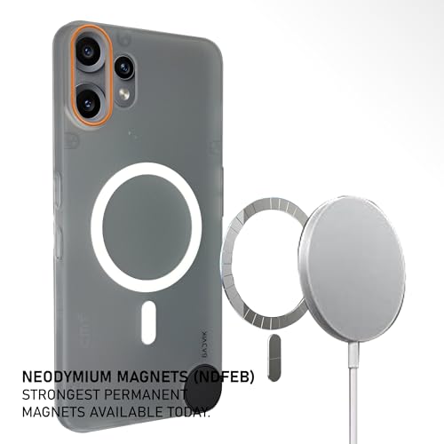 Image of Compatible for CMF by Nothing Phone 2 Pro Frosted Translucent Hard Back | Only Compatible with Wireless Magnetic Accessories | Thin and Slim Magnetic Back Cover (Clear)