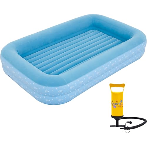AVENLI Luftmatratze Luftbett Kinderbett mit Pumpe für 1 Kind 172x112x30cm aufblasbare Matratze Gästebett weiche Liegefläche mit beflockter...