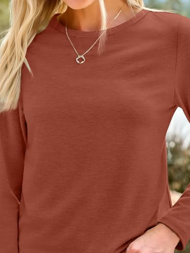 Image of AUTOMET Women's Long Sleeve Crewneck Shirts Casual Basic Tops