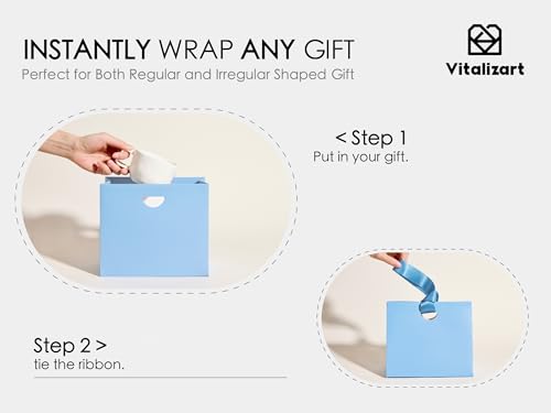 Vitalizart Paper Gift Bags With Ribbon Handles Set of 10 Assorted Colors Bulk Reusable For Gift Wrap Girls Kids Birthday Bridal Shower Party Favors Goodie Bags Candy Christmas 7.87"x3.54"x7.09" Small - Image 5