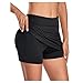 Anti-sfregamento Active Skorts Super Soft Confortevole Donna Athletic Gonne Leggero con Pantaloncini Tasche Running Tennis, Gonna da Tennis, da Donna, con Tasche, da Golf, Hockey R (Nero, S)