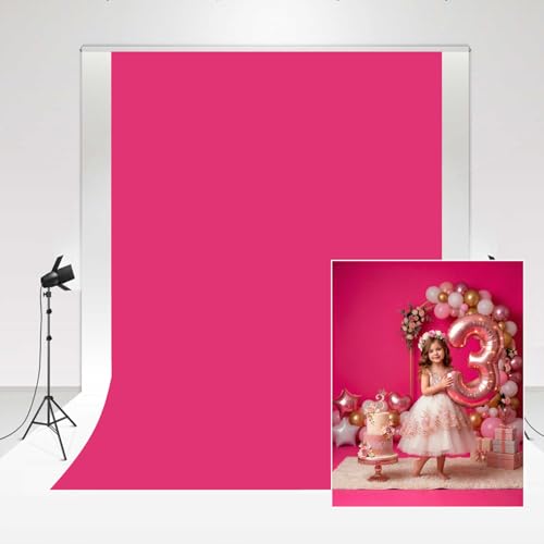 Kate Photographie Fond Rose Rouge Portrait Toile de Fond Rose Photocall Babes Princesse Mariage Photo Booth 1.5x2.2m/5x7ft Doux Microfibre Bébé Studio Photo...