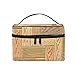 Deziro Trousse à maquillage en bois Motif parquet