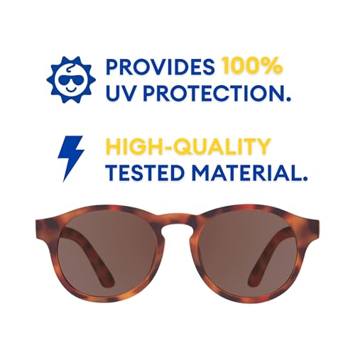 Image of Babiators Kids Sunglasses With UV400 Amber Lens for 0-2 Years Kids, 100% UVA + UVB Sun Protection | Non-Breakable Flexible Rubber Frame, Shatter and Impact Resistant, BPA Free | The Keyhole - Tortoise