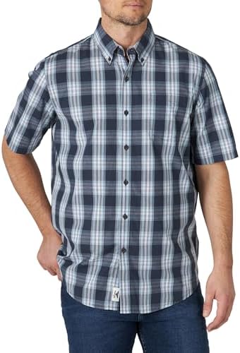 Wrangler Authentics Men's Short Sleeve Classic Plaid Shirt