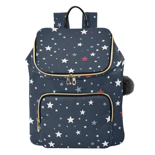KLL Stars Navy Blue Backpack for Women Fashion Lightweight College Bookbag Travel Bag for Daily Travel Work