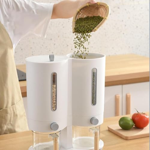 Image of Cereal Dispenser Countertop with Cereal Bowls, Cereal Containers Storage, Candy Dispenser, Dry Food Dispenser For Pantry, Kitchen Household Moisture Proof Holder for Soybean, Beans, Grains