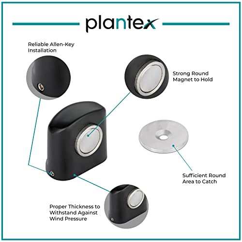 Image of Plantex Magnet Door Stopper /Gate Stopper for Main Door /Door Magnet Stopper for Bathroom /Office /Hotel /Stops for Door - (193-Black)