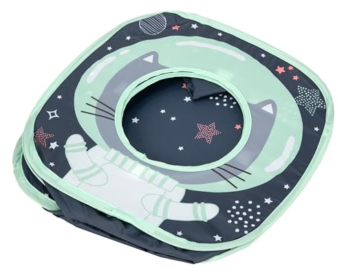 Image of Kitty City Galactic-Themed Pop-Up Cat Play Cube, Collapsible Indoor Cat Hideout with Peekaboo Openings, Lightweight Foldable Kitty Cube for Play & Lounging