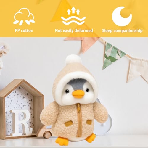 PDirat Pinguin Kuscheltier mit verkleidbarem Hut, 30cm Größe, Weiches Kuschelgut, Ideal Als Schlafbegleiter Und Innenraumdekoration