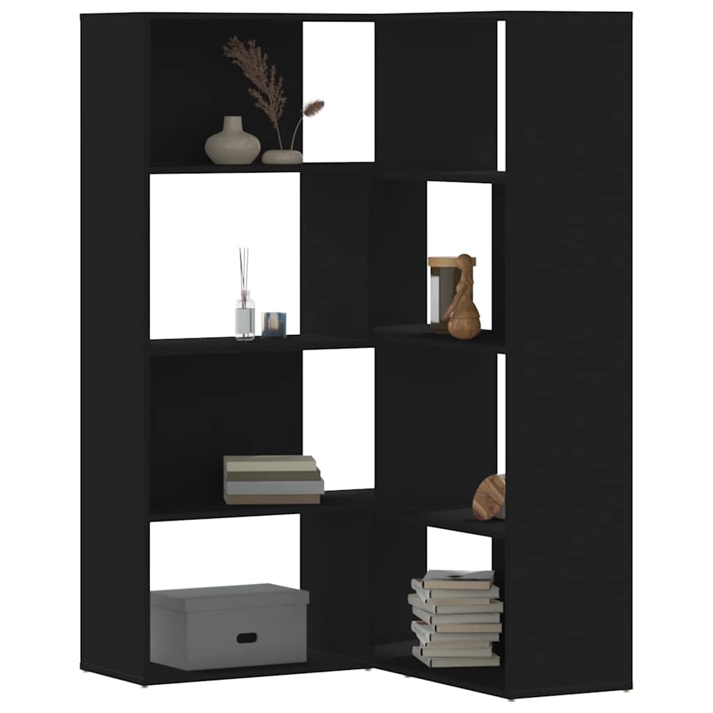 Libreria angolare a 4 ripiani, in legno, 85 x 85 x 140 cm, colore