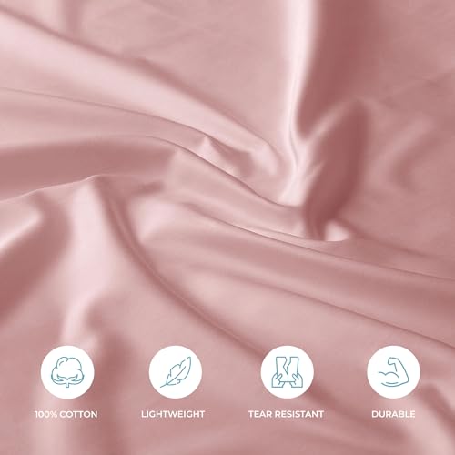 Image of Blue Dahlia 100% Cotton, Standard Size Pillow Covers (18 inch x 28 inch), Set of 2 Pillow Covers, Silky Smooth Feel, 1000TC Solid Pillow Covers, Colour: Soft Pink