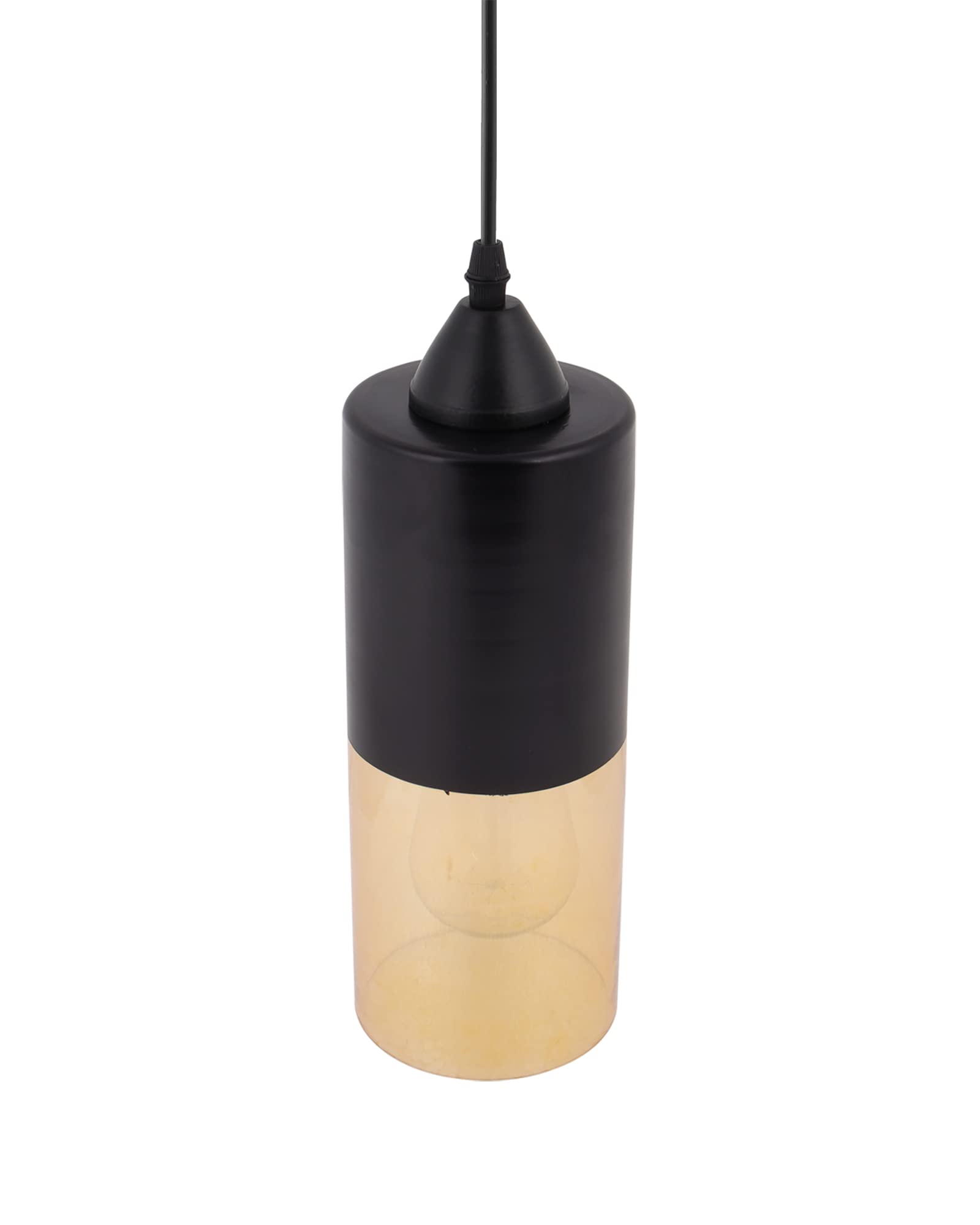 Homesake Modern Pendant Light, LED Edison Bulb, Glass Hanging Lamp, Stylish Ceiling Fixture, Contemporary Home Decor, Living Room, Dining Room, Bedroom, Kitchen, Warm White, Indoor Lighting (Black) - Image 3 thumbnail