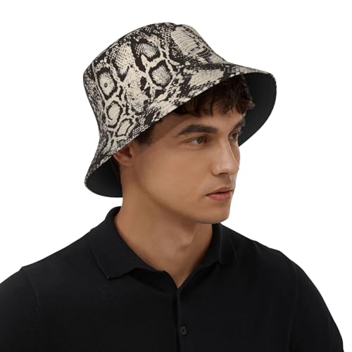 Sombrero tipo bucket denim con patrón de piel de serpiente miniatura 5
