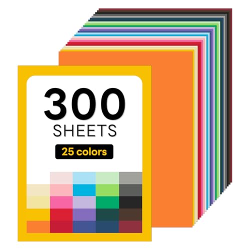 300 Sheets Colored Cardstock Thick Colored paper Goefun 25 Colors 80lb Construction Paper Assorted Color for Crafts & Printing
